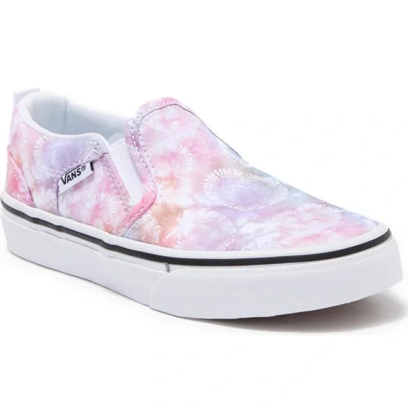 NIB Vans Asher Heart Tie Dye Slip-On Shoes (Big girls sizes) - Picture 4 of 12